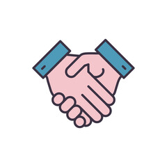 Handshake related vector icon. Isolated on white background. Vector illustration