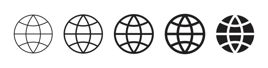 world icon set , web icons , globe icon , earth global icon symbol . website contact icons - obrazy, fototapety, plakaty