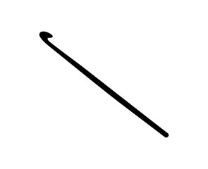 Crochet hook illustration. Vector black silhouette.