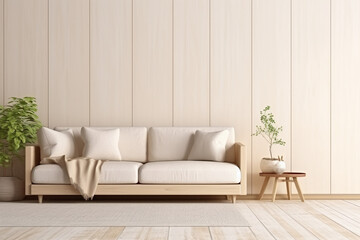 minimalist living room interior mockup