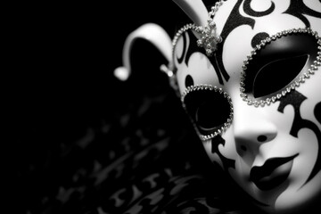 Carnival mask on a black background. Incognito, unknown