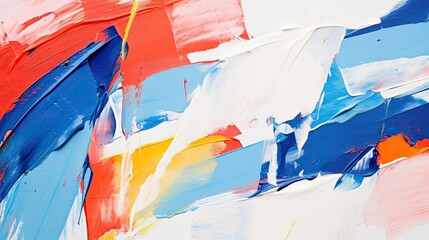Abstract Brushstrokes in Bold Primary Colors