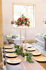 table set for a wedding reception