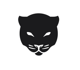 Black cat Tiger head logo jaguar design cartoon leopard PNG symbol