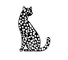 Black cat Tiger head logo jaguar design cartoon leopard PNG symbol