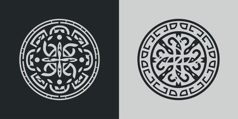 Illustration of an ornament in Nordic and Scandinavian style for logo