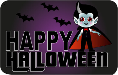 Dracula, chibi vampire, kwaii cute. for t shirts or other things, with the happy halloween print