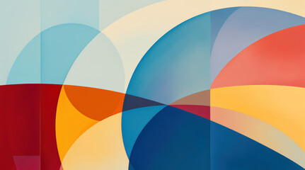 Geometric forms on a colorful background - obrazy, fototapety, plakaty