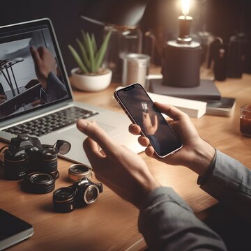 Creative Digital Landscape Illustration Depicting the Integration of Online Shopping and E-commerce into Business Strategies, Highlighting the Importance of Efficient Digital Generative AI