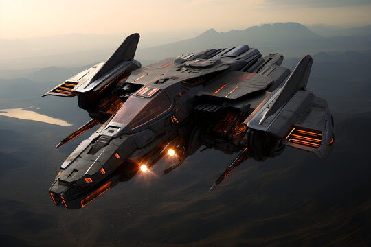 futuristic gunship concept