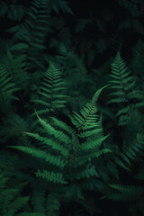 Beautiful natural native fern in dark forest setting — New Zealand, silver fern, lush foliage, dark shadows, cinematic