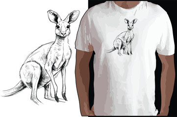 Hand Drawn Sketch Kangaroo Illustration