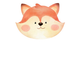 Watercolor Woodland Cute Fox