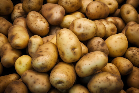 Potatoes harvest, eat local, organic market food