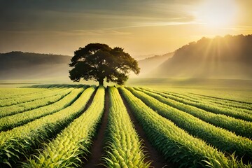 sunset in the field