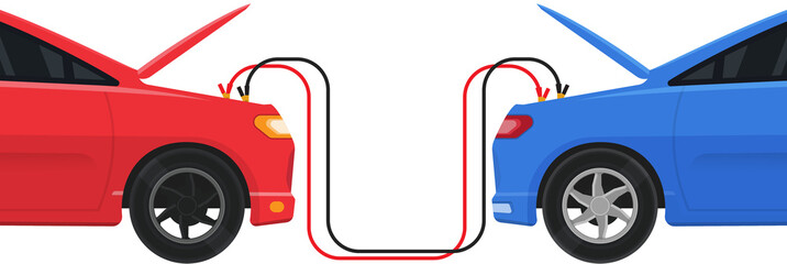 Car Battery Jump Start Service Illustration