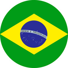 Brazil Flag Round Icon - 653480198