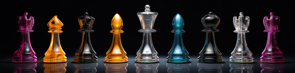 Chess board game to represent the business strategy with competition and challenging concept.
