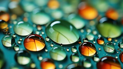 macro image of a drop of water on the leaves and petals of a flower after the rain