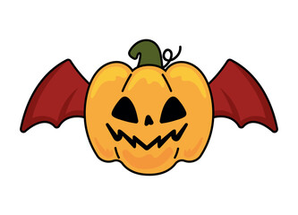 halloween pumpkin with wings