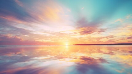 Beautiful sunrise or sunset over the tropical beach.AI generated image - obrazy, fototapety, plakaty