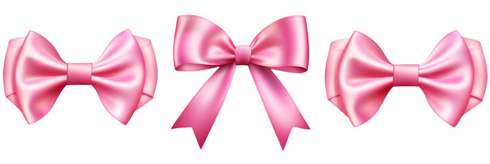 pink bow collection, transparent png, gift concept