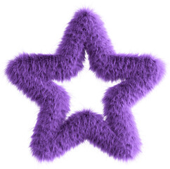 Purple fluffy 3D star icon