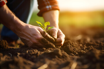  expert hand of farmer checking soil health before growth a seed of vegetable or plant seedling agriculture gardening business or ecology concept  - obrazy, fototapety, plakaty