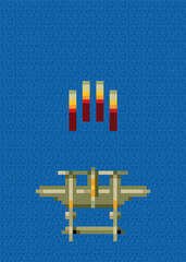 CLASSIC PLANE GAME WITH VECTOR PIXEL SHOOTING