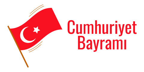 Republic day turkey October 29 National Day. 29 Ekim Cumhuriyet Bayrami. Concept holiday. Banner template, poster, web design. Vector flat illustration...