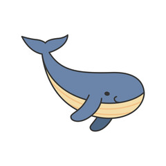 Whale flat icon isolated on white background for your web and mobile app design