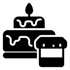 Cake icon, glyph icon style