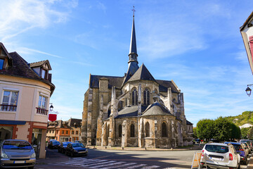 Apse of the church of Saint-Sauveur of Petit-Andely in Normandy, France - obrazy, fototapety, plakaty