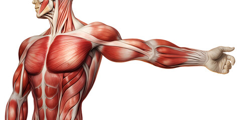 3d rendered illustration of a male body Human anatomy muscle shoulder. AI Generative
 

 
 - obrazy, fototapety, plakaty