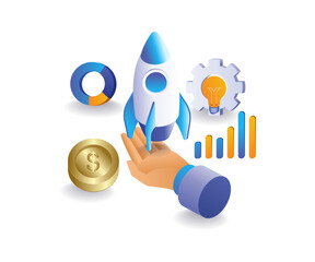 Launching a new business product rocket