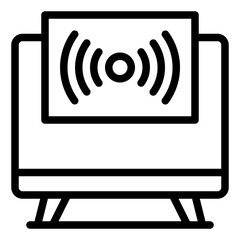 Live symbol with tv  icon