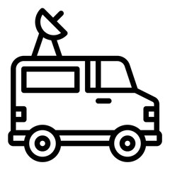 Van with plate satellite icon