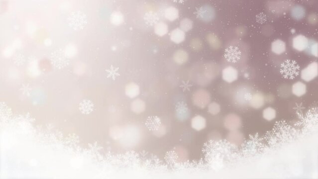 Sparkling snowfall. Beautiful Christmas. loop video.(064)