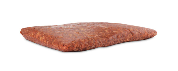 Fresh raw mince isolated on white. Vegan meat product