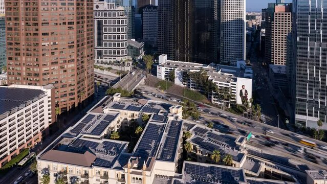 Aerial time lapse of downtown Los Angeles