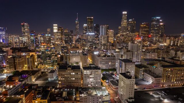 Aerial time lapse of downtown Los Angeles