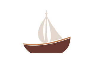 Sailing boat logo PNG design illustration on a white background