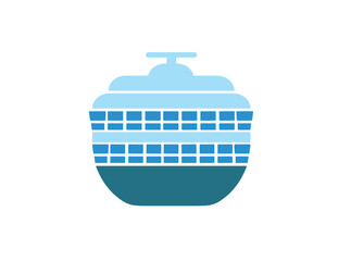 Cruise ship logo tourist design illustration PNG on a white background
