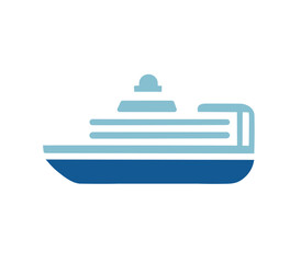 Cruise ship logo tourist design illustration PNG on a white background