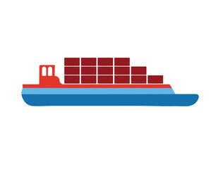 Cargo Big container ship logo tourist PNG design illustration on a white background