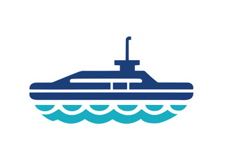 Submarine logo PNG design illustration on a white background