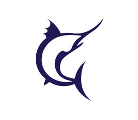 Marlin swordfish logo PNG creative symbol vector design