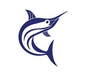 Marlin swordfish logo PNG creative symbol vector design