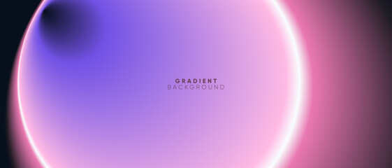 Dynamic Neon Glow Gradient. Pink and Purple Futuristic Background for Landing, Presentation, and Design. Trendy Cosmic Vector Illustration with Abstract Round Elements and Modern Digital Texture.