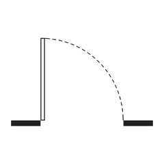 door plan icon design vector isolated